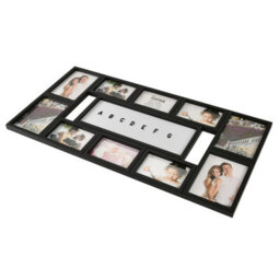 Arpan Multi Aperture Personalised Photo Picture Frame Alphabet Or Number Holds 10 Photos (Black) - thumbnail 3