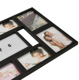 Arpan Multi Aperture Personalised Photo Picture Frame Alphabet Or Number Holds 10 Photos (Black) - thumbnail 5