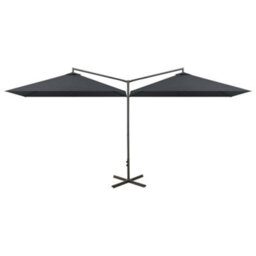Walplus Double Garden Parasol With Steel Pole Anthracite 600X300 Cm - thumbnail 2