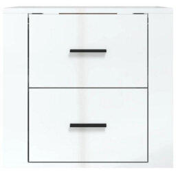 Berkfield Wall-Mounted Bedside Cabinet High Gloss White 50X36X47 Cm - thumbnail 6