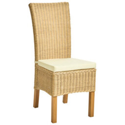 Beliani Set Of 2 Dining Chairs Andes Rattan Natural - thumbnail 4