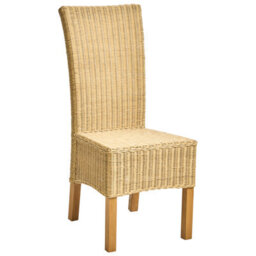Beliani Set Of 2 Dining Chairs Andes Rattan Natural - thumbnail 5