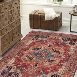 Persian Chenille Red Traditional Medium Rug, (L)170Cm X (W)120Cm - thumbnail 5