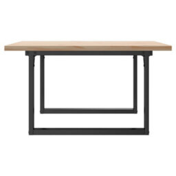 Berkfield Coffee Table O-Frame 90X90X45.5 Cm Solid Wood Pine And Steel - thumbnail 5