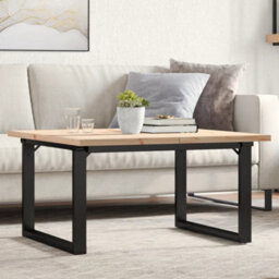 Berkfield Coffee Table O-Frame 90X90X45.5 Cm Solid Wood Pine And Steel
