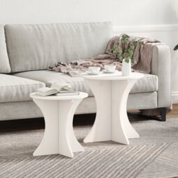 Berkfield Coffee Table 2 Pcs White Solid Pine Wood