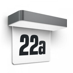 Steinel Xsolar Sol-O Hn Anthracite Solar Outdoor House Number Twilight Sensor Dusk To Dawn Icncl. House Number Plate - thumbnail 1