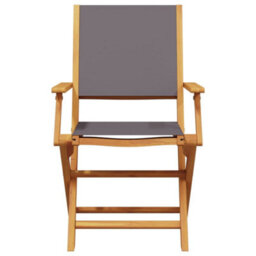 Berkfield Garden Chairs 2 Pcs Anthracite Solid Wood Acacia And Fabric - thumbnail 5