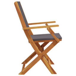 Berkfield Garden Chairs 2 Pcs Anthracite Solid Wood Acacia And Fabric - thumbnail 6