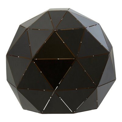 Orsina Modern Black Table Lamp, Matte Black Finish With Gold Interior, Geometric Steel Shade With In-Line Switch - image 1