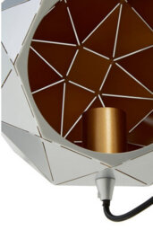 Orsina Modern Black Table Lamp, Matte Black Finish With Gold Interior, Geometric Steel Shade With In-Line Switch - thumbnail 3