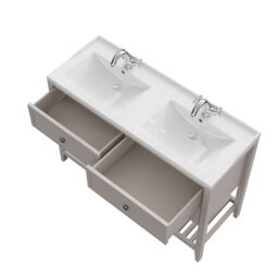 GoodHome Perma Satin Grey Freestanding Bathroom Vanity Unit (H) 806mm (W) 1200mm - thumbnail 5