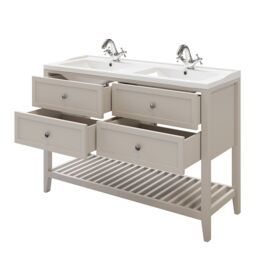 GoodHome Perma Satin Grey Freestanding Bathroom Vanity Unit (H) 806mm (W) 1200mm - thumbnail 4