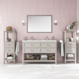 GoodHome Perma Satin Grey Freestanding Bathroom Vanity Unit (H) 806mm (W) 1200mm - thumbnail 7