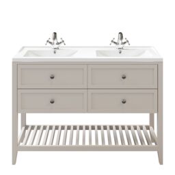 GoodHome Perma Satin Grey Freestanding Bathroom Vanity Unit (H) 806mm (W) 1200mm - thumbnail 2