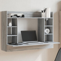 Berkfield Wall-Mounted Desk Grey Sonoma 105X48X75 Cm Engineered Wood - thumbnail 1