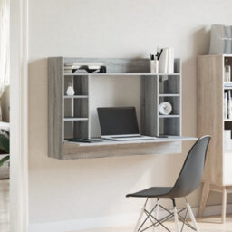 Berkfield Wall-Mounted Desk Grey Sonoma 105X48X75 Cm Engineered Wood - thumbnail 3