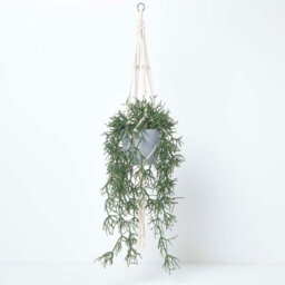 Homescapes Artificial Green Handcrafted Hanging Basket Rhipsalis Plant, 116 Cm - thumbnail 1