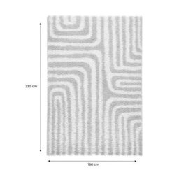 Sweeek - Shaggy Indoor Rug With Beige Geometric Patterns 230X160X3 Cm - Queensy - thumbnail 6