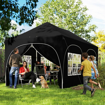Outsunny 3 X 6M Pop Up Gazebo With Sides, Peak Top Garden Party Tent Marquee - image 1