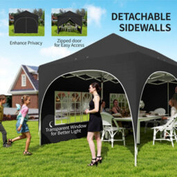 Outsunny 3 X 6M Pop Up Gazebo With Sides, Peak Top Garden Party Tent Marquee - thumbnail 7