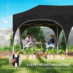 Outsunny 3 X 6M Pop Up Gazebo With Sides, Peak Top Garden Party Tent Marquee - thumbnail 9