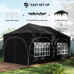 Outsunny 3 X 6M Pop Up Gazebo With Sides, Peak Top Garden Party Tent Marquee - thumbnail 8