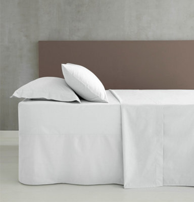 Catherine Lansfield Bedroom Easy Iron Percale Combed Platform Valance Sheet 38Cm Frill White - image 1