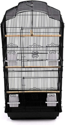 Xample 37 Large Metal Bird Cage Carrier For Parrots, Budgies, Cockatiels Durable Iron Frame, Open Top Play Area, 3 Perches, 4 Feeders - image 1