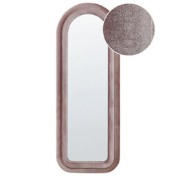 Beliani Wall Mirror Culan 60 Cm 160 Cm Velvet Pink