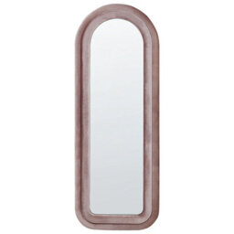 Beliani Wall Mirror Culan 60 Cm 160 Cm Velvet Pink - thumbnail 4