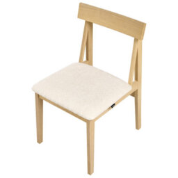 Wyld And Coco Set Of 2 Armless Dining Chairs Light Brown Rubberwood Bouclé Upholstery - thumbnail 7