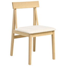 Wyld And Coco Set Of 2 Armless Dining Chairs Light Brown Rubberwood Bouclé Upholstery - thumbnail 5