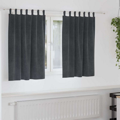 Berkfield Blackout Curtains With Hanging Loops 2 Pcs Light Grey Velvet - image 1