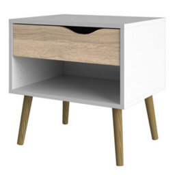 Wyld Haus Sapporo Set Of 2 White And Natural Oak Effect Bedside Tables With 1 Drawer - thumbnail 6