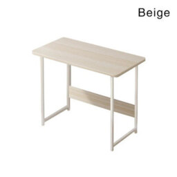 Beige Computer Desk Workstation Table With Shelf - thumbnail 1