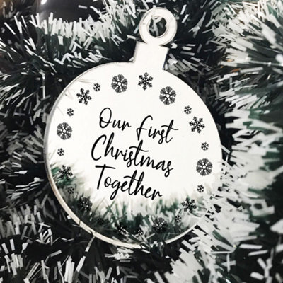 Red Ocean Our First Christmas Together Gift For Boyfriend Girlfriend Engraved Christmas Decoration - image 1