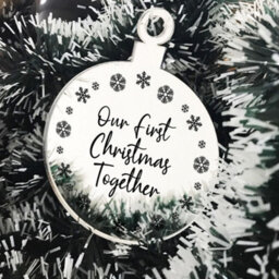 Red Ocean Our First Christmas Together Gift For Boyfriend Girlfriend Engraved Christmas Decoration