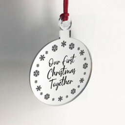 Red Ocean Our First Christmas Together Gift For Boyfriend Girlfriend Engraved Christmas Decoration - thumbnail 4
