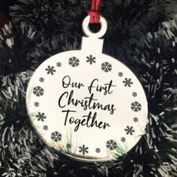 Red Ocean Our First Christmas Together Gift For Boyfriend Girlfriend Engraved Christmas Decoration - thumbnail 6