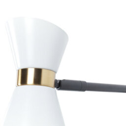 Beliani Industrial Wall Lamp White Iron With Adjustable Shade And Gold Accents, W36 X D16 X H70Cm - thumbnail 5