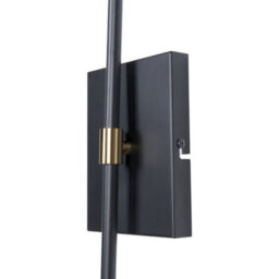 Beliani Industrial Wall Lamp White Iron With Adjustable Shade And Gold Accents, W36 X D16 X H70Cm - thumbnail 4