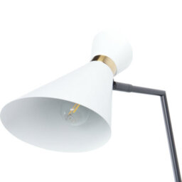 Beliani Industrial Wall Lamp White Iron With Adjustable Shade And Gold Accents, W36 X D16 X H70Cm - thumbnail 7