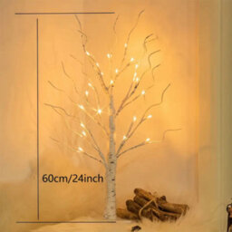 Smartbies Pack Of 2 Birch Twig Christmas Tree Pre Lit Christmas Tree Decoration With Light - thumbnail 6