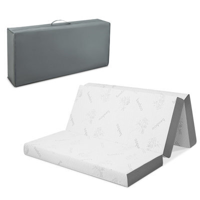 Costway King 10 Cm Folding Gel-Infused Tri-Fold Mattress Topper Cool Gel Memory Foam - image 1