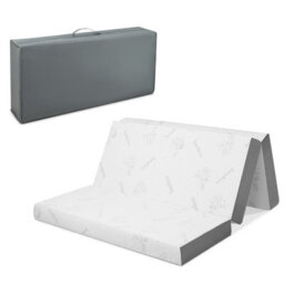 Costway King 10 Cm Folding Gel-Infused Tri-Fold Mattress Topper Cool Gel Memory Foam