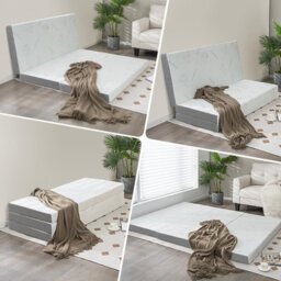 Costway King 10 Cm Folding Gel-Infused Tri-Fold Mattress Topper Cool Gel Memory Foam - thumbnail 3