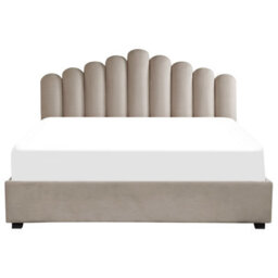 Beliani Ottoman Bed Velvet Vincennes 180 X 200 Cm (Eu Super King) Taupe - thumbnail 8