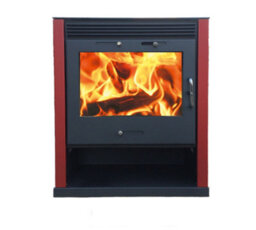 Ruben 16Kw Wood Burning Back Boiler Stove - Red Side Panels - Central Heating Multi-Fuel Burner - thumbnail 8
