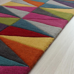 Funk Triangles Rug Multi Colour Rug 140X200Cm For The Living Room - thumbnail 2
